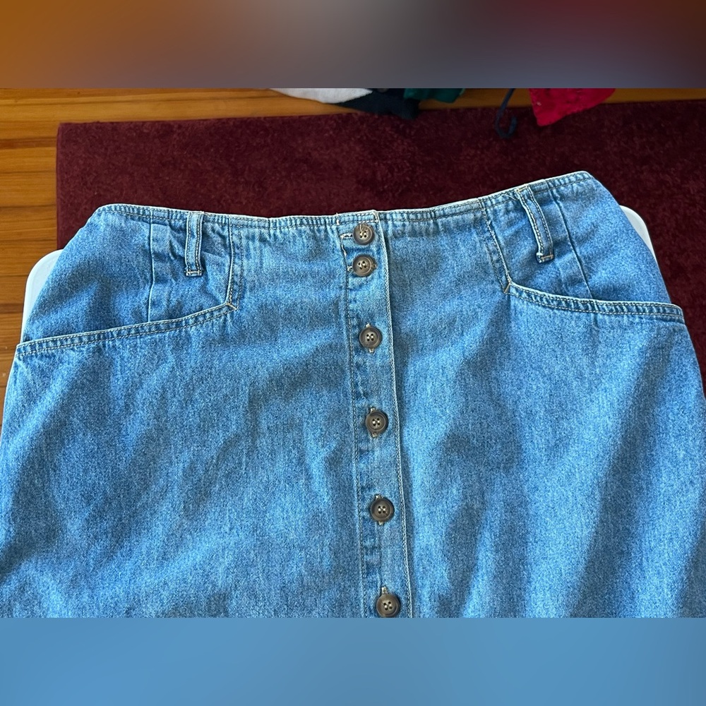 Gloria Vanderbilt Denim Button-Down Long Pencil Skirt - Picture 2 of 13